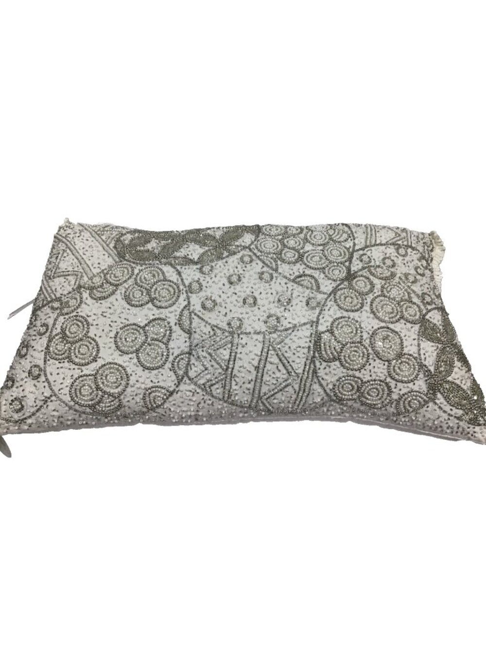 Easter Spring Sequin Beaded White Rectangle 23x10 Decorative Throw Pillow
